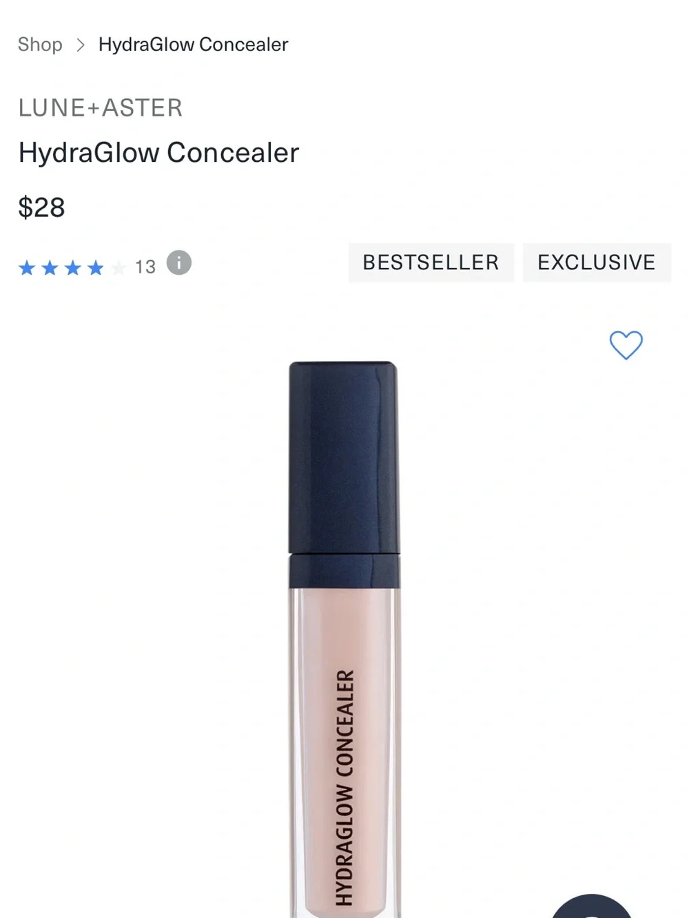 New lune+aster Hydraglow Concealer in color Fair 1